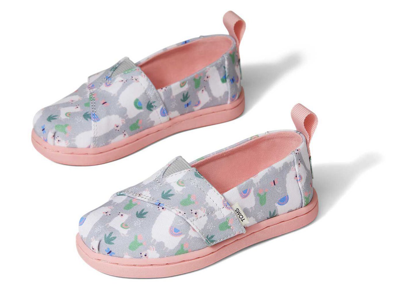 Toms Espadryle Dziecięce Szare - Alpargata Tiny Loveable Llama - 93GVDKUWQ